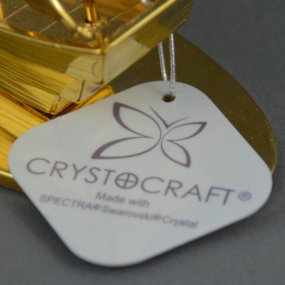 Crystocraft Pirate Ship Clock figurine w/ Swarovsk - Picture 3 of 7